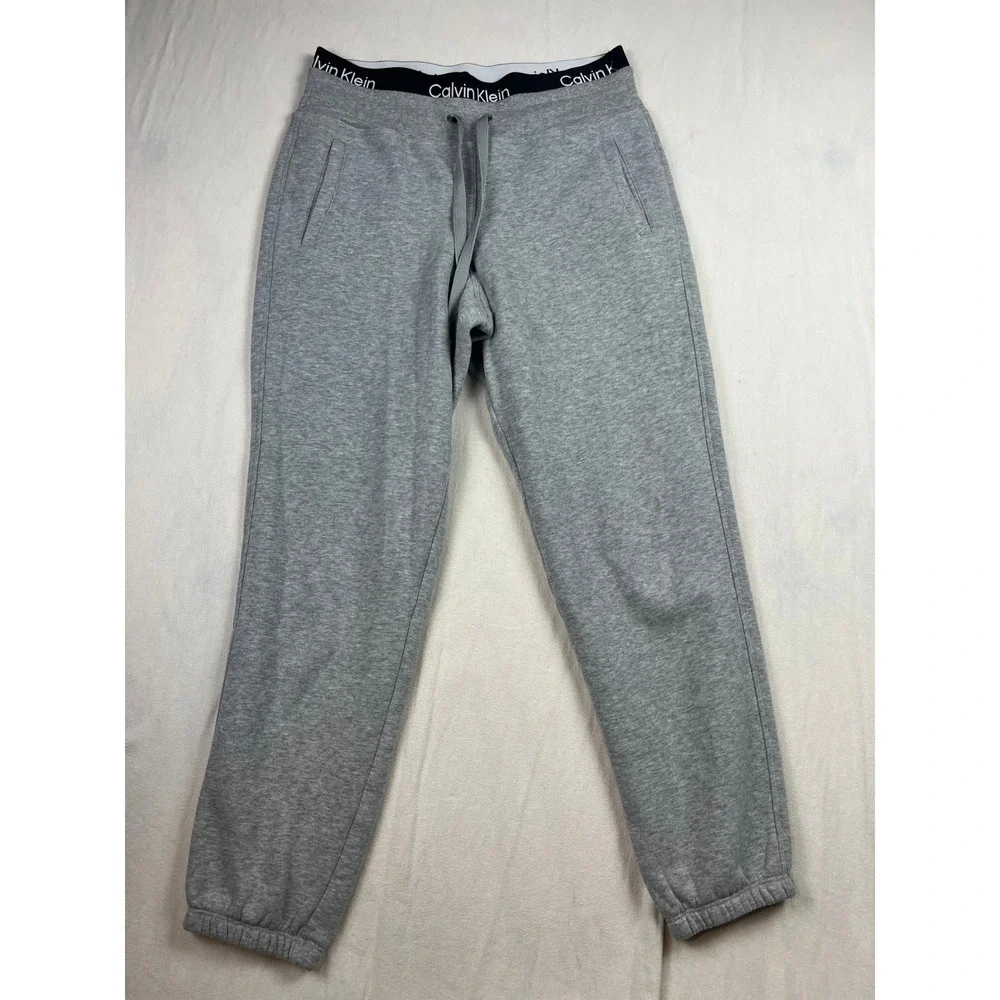Calvin Klein Performance Womens Gray Logo Waistband Jogger Sweatpants Medium